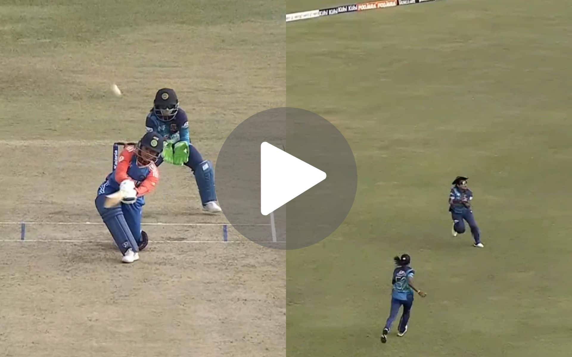 [Watch] Smriti Mandhana's Wild Slog Comes To Nothing After Athapaththu's Screamer